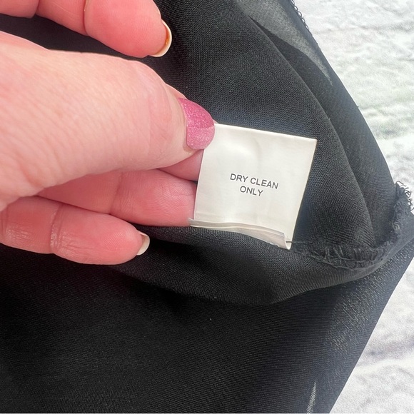 eShe Elegant Black Women's Blouse XL Chiffon Crop Bell Elbow Sleeve - Picture 5 of 8